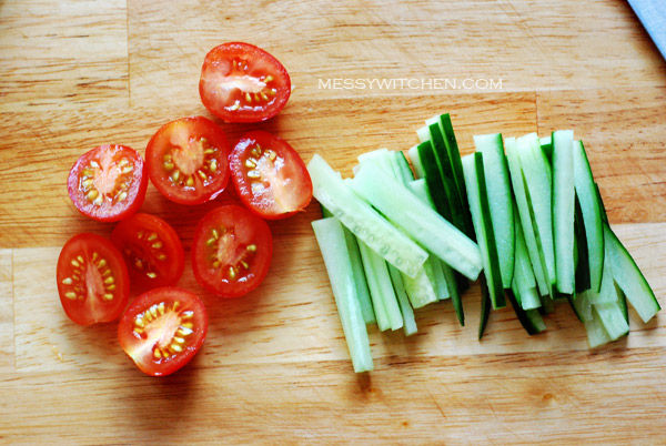 Slice Cucumber & Tomatoes